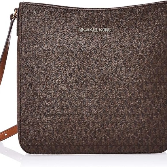 Michael Kors Jet Set Travel Large Logo Brown Messenger Bag NWT GREAT PRICE!!!!! - Picture 7 of 10